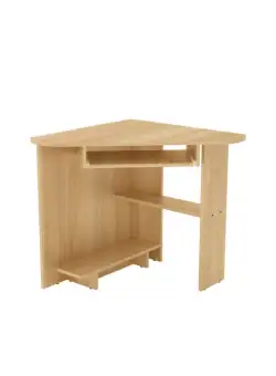 Birou pe COLT SU-15, cu suport tastatura si rafturi depozitare, fag, 76x76x75 cm