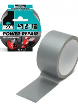 BISON Power Repair banda adeziva armata cu material - gri - 10 m