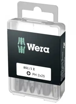 Biti pentru surubelnite Phillips Wera 05072401005, PH2X25 mm, 25 bucati