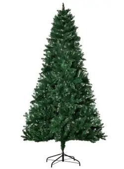 Brad de Craciun Artificial Baza Detasabila, brad verde, decoratiune de Craciun din PVC si Otel, Φ105x210cm, Verde HOMCOM | Aosom RO