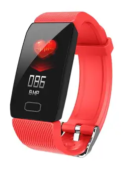 Bratara Fitness Smart Techstar® Q1 Rosu, Monitorizare Cardiaca, Sedentary, Bluetooth, IP65, Ecran IPS