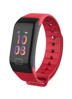 Bratara Fitness Techstar® F1 Plus, Ecran 0.66 inch inch OLED, IP66, Tensiune, Puls, Oximetru, Alerta Sedentarism, Rosu