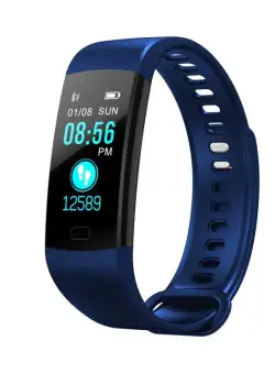 Bratara Smart Fitness Sport Y5 Albastru Bluetooth 4.0 Waterproof cu Monitorizare Somn, Cardiaca si Pedometru