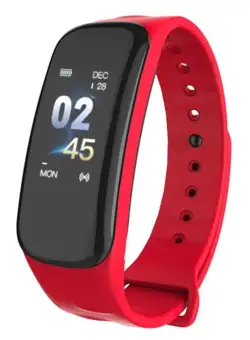 Bratara Smart Smartband Techstar® C1 Fitness, Waterproof IP65, BT4.0, OLED Color, Rosu