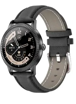 Bratara Smartwatch Techstar® CF18 Eleganta, cu Waterproof P68 si Multiple Functii Fitness, Compatibil iOS & Android, Negru