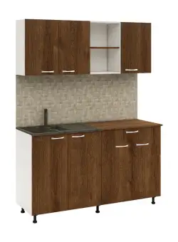 Bucatarie Roma, Stejar Bronz/Alb, L 160 cm