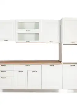 Bucatarie Trend Alb Si Natur, Front Mdf Vopsit, 267 X 220 X 60 Cm