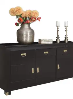 Bufet 3 Usi Si 3 Sertare Saint Tropez New, Vopsit Negru, 171.5 cm