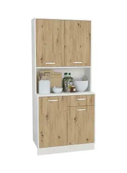 Bufet Oma, Stejar Artisan/Alb, L 84 cm