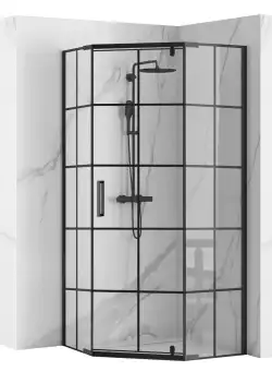 Cabina de dus HEX Black 90x90 cm