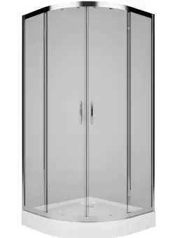 Cabina de dus semirotunda Kolo Rekord 80x80cm complet echipata cu cadita de dus si sifon