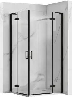Cabina dus Hugo Double negru 80x80 cm