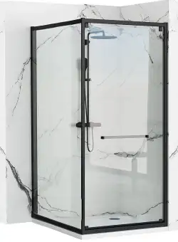 Cabina dus Space negru – 90×90 cm