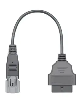 Cablu Adaptor De Diagnosticare Techstar® OBD2 Cu 3 Pini La 16 Pini Pentru Motociclete Yamaha, Negru