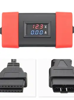 Cablu adaptor diesel pentru camion 24V la 12V Techstar®, 5W, 24V, convertizor, Suporta transmisia de date prin protocol Easydiag 2.0/3.0/GOLO si pentru scanerul Thinkdiag OBD2, Negru/Rosu