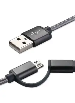 Cablu De Date 2 In 1 Iphone 5/6 + Micro Usb Negru C172