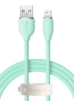 Cablu de date rapid BASEUS Jelly USB la Lightning 2.4A 1.2m (verde) CAGD000006