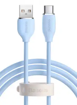 Cablu de date rapid BASEUS Jelly USB la USB-C 100W 480Mbps flash charging 2m (albastru) CAGD010103