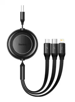 Cablu de date rapid USB BASEUS Bright Mirror 2 3in1 USB-C Lightning Micro 3.5A 1.1m - Negru CAMJ010001