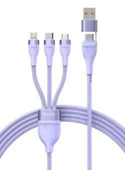 Cablu de date rapid USB BASEUS Flash 3in1 USB-C Lightning Micro 100W 1.2m - Mov CASS030105