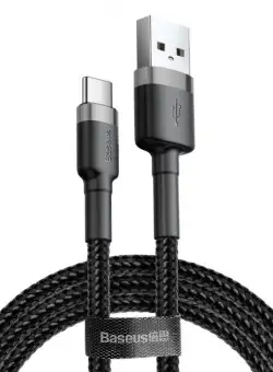 Cablu de date USB-C BASEUS 3A 1m (gri+negru) CATKLF-BG1