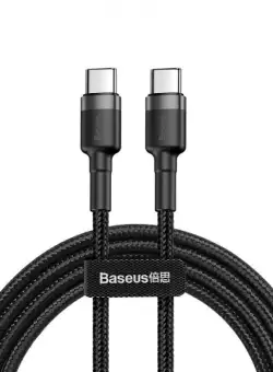 Cablu de date USB-C BASEUS PD 2.0 QC 3.0 60W 1m (gri+negru) CATKLF-GG1