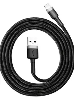 Cablu de date USB Lightning BASEUS Cafule 1,5A 2m (gri+negru) CALKLF-CG1