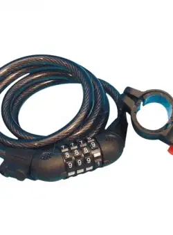 Cablu spiralat antifurt bicicleta cu inchidere pe cifru Filmer 43007, 1200x10 mm