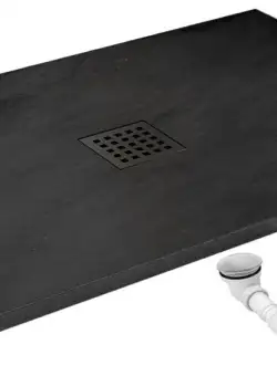 Cadita pentru dus Rock neagra – L80 x l120cm