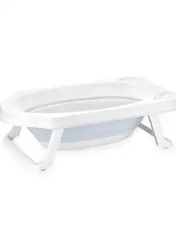 Cadita pliabila pentru bebelusi Lorelli, 82 cm, cu dop de scurgere, Nordic Blue