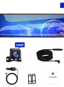 Camera Auto Tip Oglinda E-ACE A38, Dubla, 12 inch Inch, 2K, IPS, Touch Screen, 1440P, Night Vision, PIP