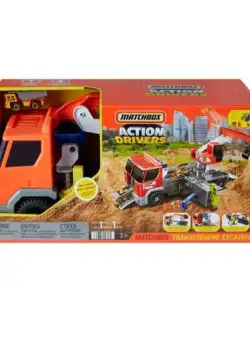 Camion excavator, Mattel, Matchbox, Multicolor
