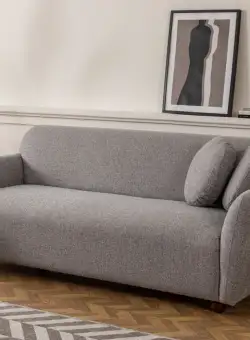 Canapea 3 locuri Eddy gri deschis