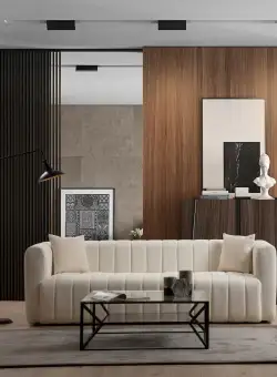 Canapea 3 locuri Royal crem plusata