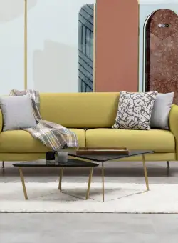 Canapea 3 locuri Sevilla galbena