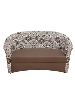 Canapea CAFENEA PRINT fixa, 2 locuri, maro + print 4101-1, 140x65x78 cm