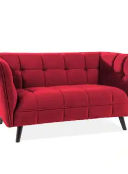 CANAPEA CATIFEA CAST 2 ROSU, ANDANCIME 60CM, LATIME 142CM, INALTIME SEZUT 43CM, LATIME 76CM