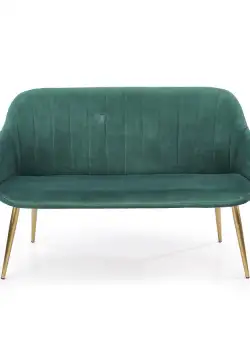 Canapea catifea Elegance 2 XL verde - H 78 cm