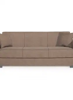 Canapea DOLCE extensibila, 3 locuri, cu arcuri si lada depozitare, maro, 214x73x80 cm