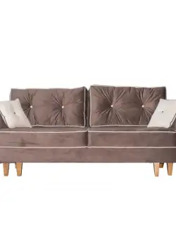 Canapea ELIZA extensibila, 3 locuri, cu arcuri, lada depozitare, maro, 240x110x90 cm