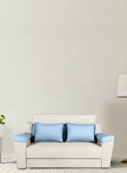 Canapea extensibila cu lada de depozitare, Olive, Alb