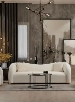 Canapea Fixa cu 2 locuri Asoste, Crem, 170 x 75 x 76 cm