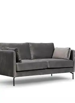 Canapea Fixa cu 2 Locuri Sino, Gri, 177 x 90 x 87 cm