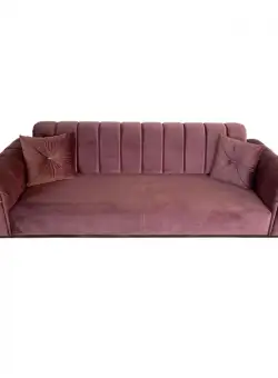 Canapea FLUTURE fixa, 3 locuri, cu spatar rabatabil, mov, 225x90x82 cm