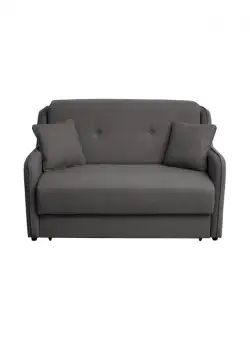 Canapea GALA extensibila, 2 locuri, cu arcuri si lada depozitare, gri, 143x98x98 cm