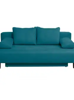 Canapea MARIA extensibila, 3 locuri, cu arcuri si lada depozitare, petrol, 195x97x76 cm