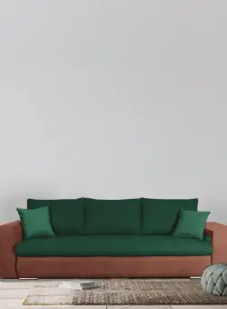 Canapea modulara, extensibila, lada de depozitare Venezia, Verde Smarald