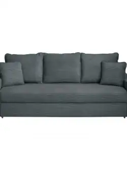 Canapea NICO II LUX extensibila, 3 locuri, cu arcuri si lada depozitare, gri inchis, 220x85x75 cm