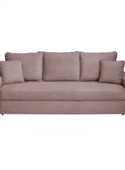 Canapea NICO II LUX extensibila, 3 locuri, cu arcuri si lada depozitare, roz pudra, 220x85x75 cm