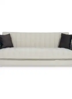 Canapea QUEEN extensibila, 3 locuri, cu arcuri si lada depozitare, crem, 218x70x80 cm